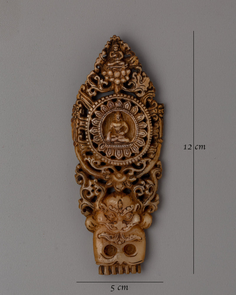 Tibetan Buddha Wall Hanging | Ethically Made Hand-Carved Buffalo Bone Buddha Art