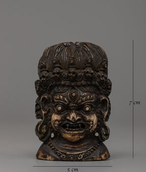 Bhairava Head Carving | Handcrafted Buffalo Bone Sculpture