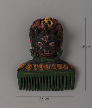 Hand-Carved Bhairav Head Decor | Spiritual Protection Idol