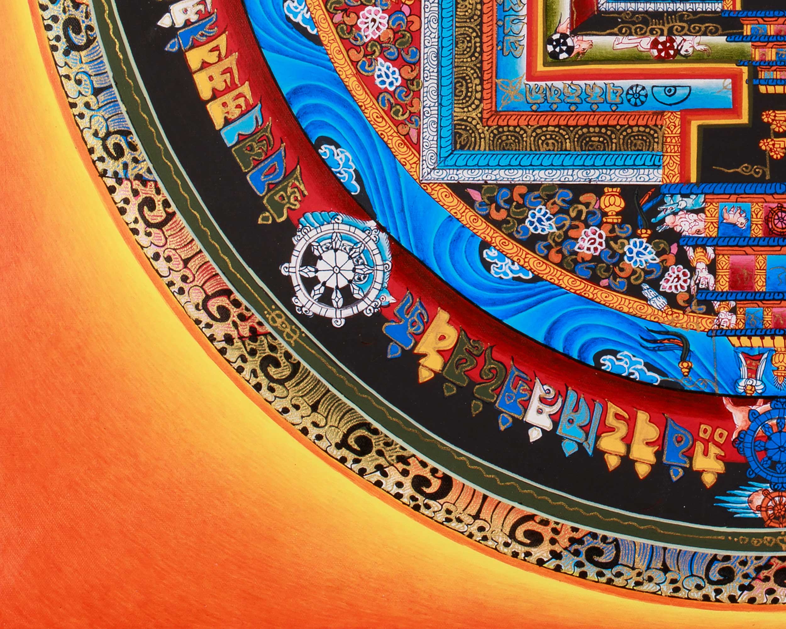 Sacred Kalachakra Mandala Painting | Traditional Tibetan Buddhist Artwork
