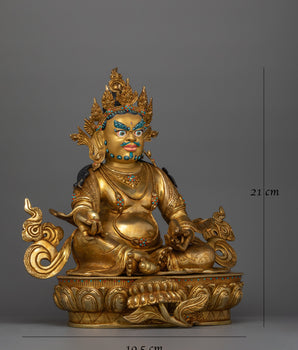 Handmade Dzambhala the Jewels Deity Statue | Embodiment of Wealth and Prosperity
