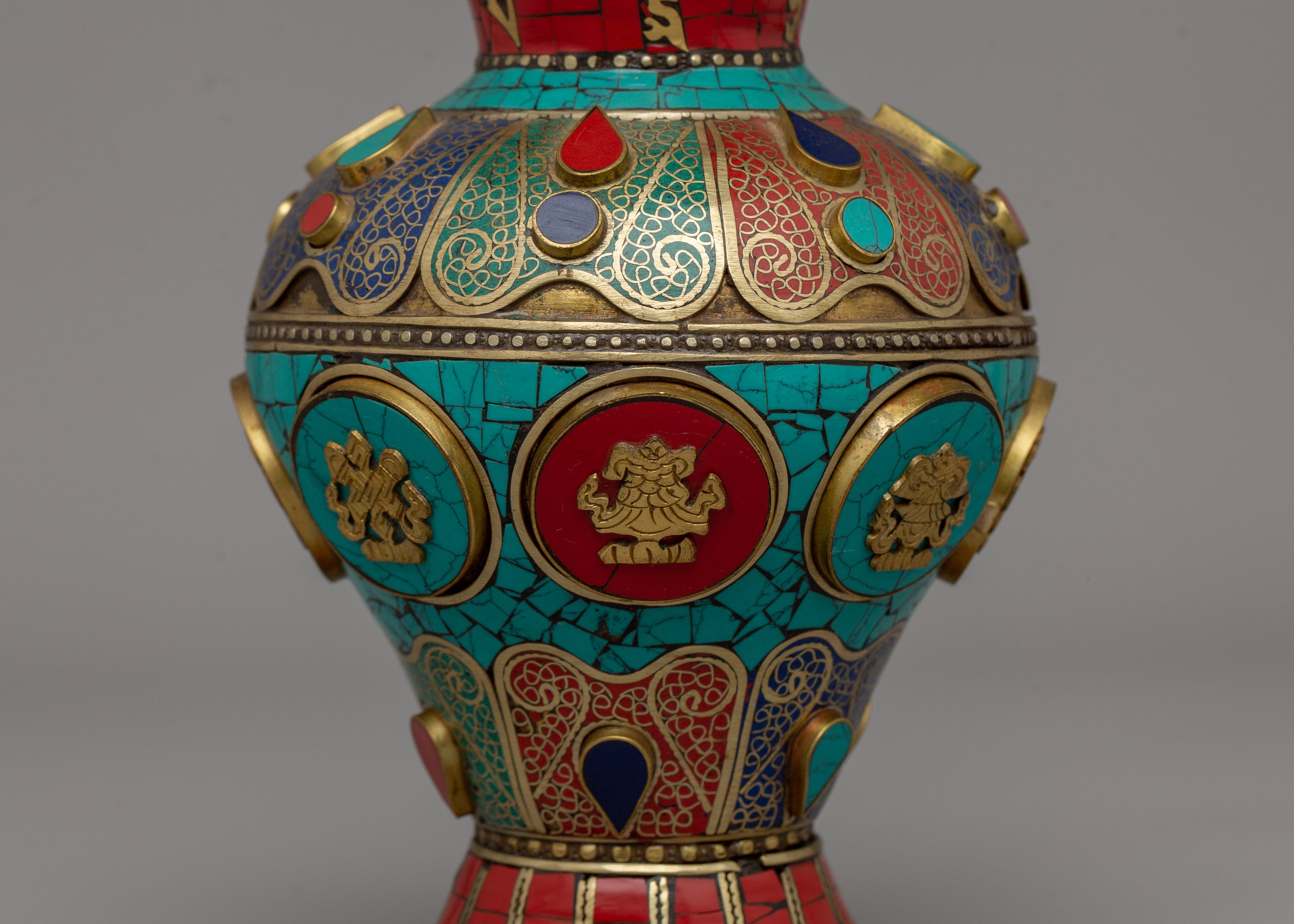 Tibetan Brass Flower Vase | Perfect for Floral Arrangements and Sacred Spaces