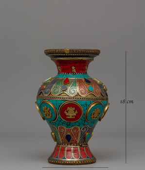 Tibetan Brass Flower Vase | Perfect for Floral Arrangements and Sacred Spaces