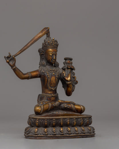 Handcrafted Manjushri Buddha Statue | Wisdom Deity Figurine