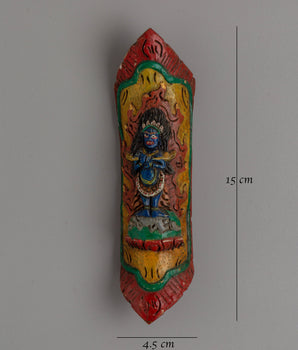 Hand-Carved Sakya Mahakala Decor | Buffalo Bone Tibetan Protector Deity