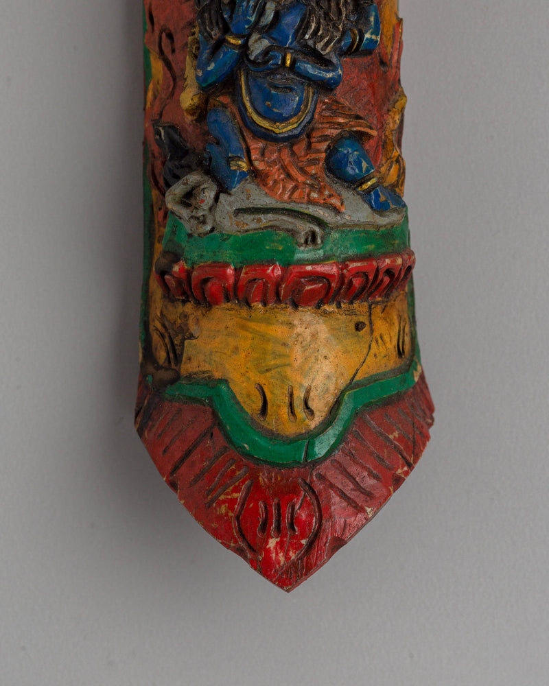 Four Armed Mahakala Buffalo Bone Apron | Tibetan Buddhist Ritual Artifact