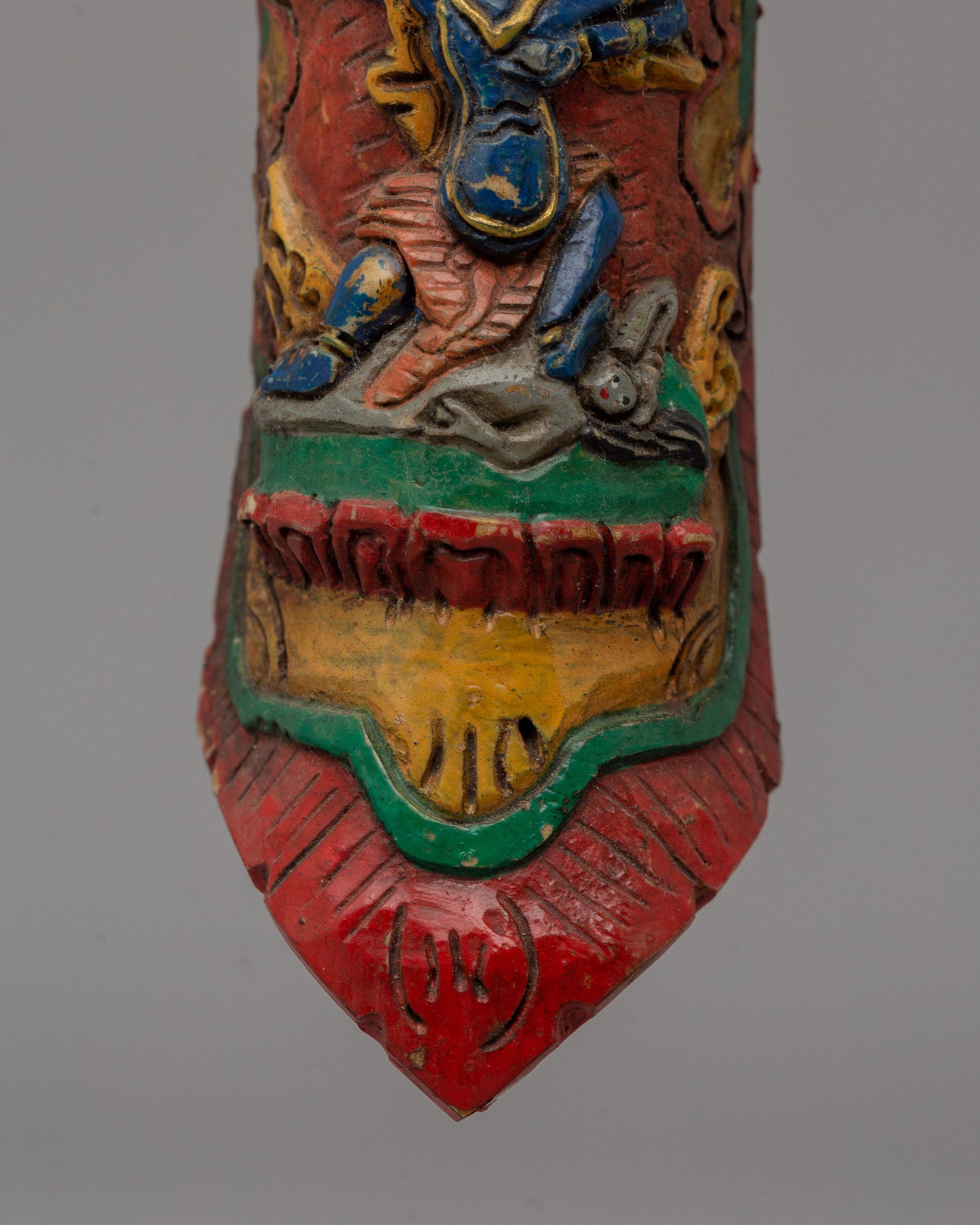 Mahakala Buffalo Bone Apron Ornament | Buddhist Ritual Artifact