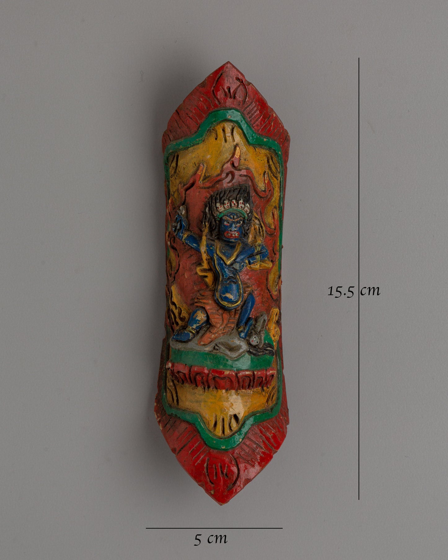 Mahakala Buffalo Bone Apron Ornament | Buddhist Ritual Artifact