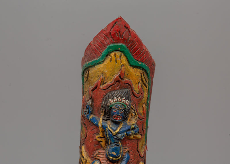 Mahakala Buffalo Bone Apron Ornament | Buddhist Ritual Artifact