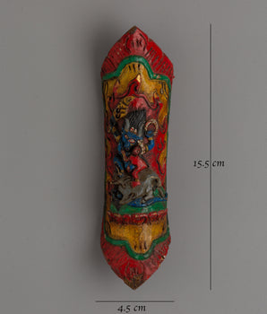 Yamantaka Buffalo Bone Apron Ornament | Tibetan Protector Deity Art