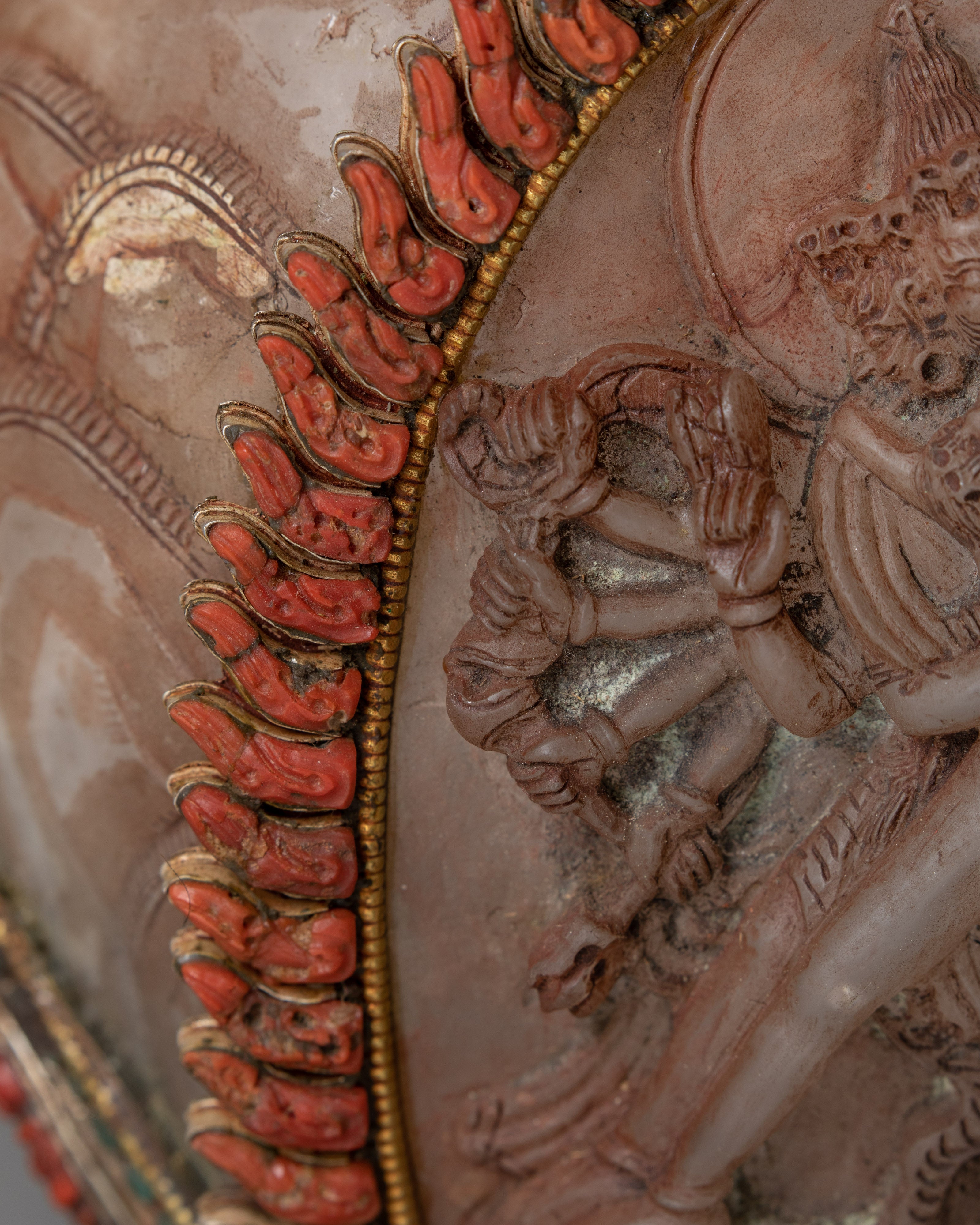 Chakrasamvara Crystal Conch Shell | Antique Handmade Shankha | Ritual Items for Home Decor