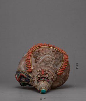 Chakrasamvara Crystal Conch Shell | Antique Handmade Shankha | Ritual Items for Home Decor