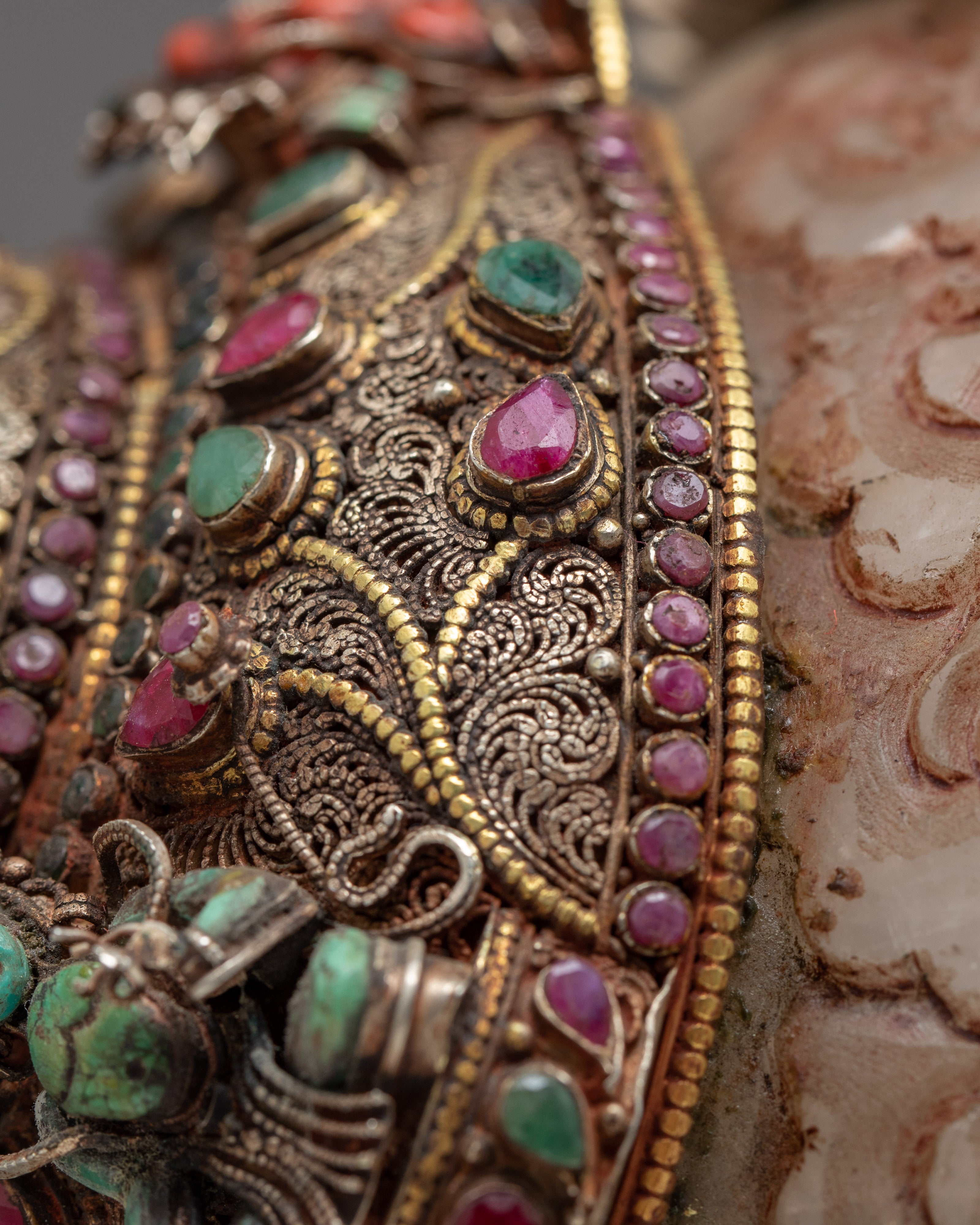Chakrasamvara Crystal Conch Shell | Antique Handmade Shankha | Ritual Items for Home Decor
