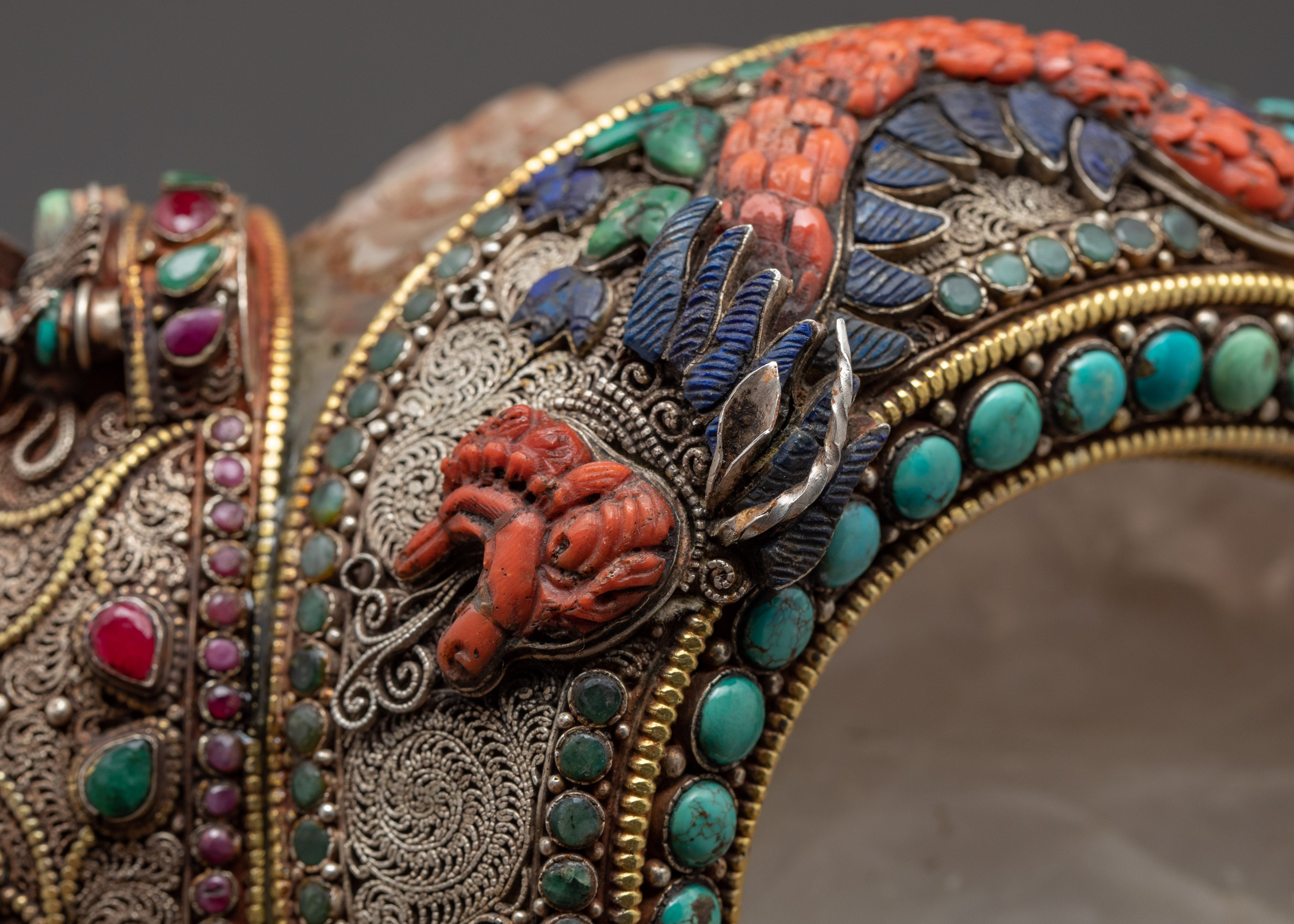 Chakrasamvara Crystal Conch Shell | Antique Handmade Shankha | Ritual Items for Home Decor