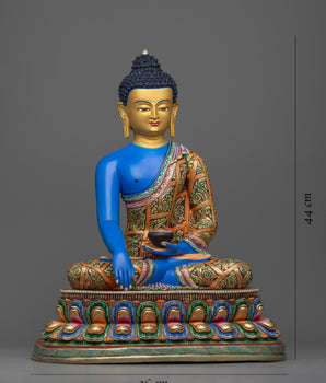 Gautama Buddha Sculpture | Rich Blue Acrylic Painted Buddha Statue