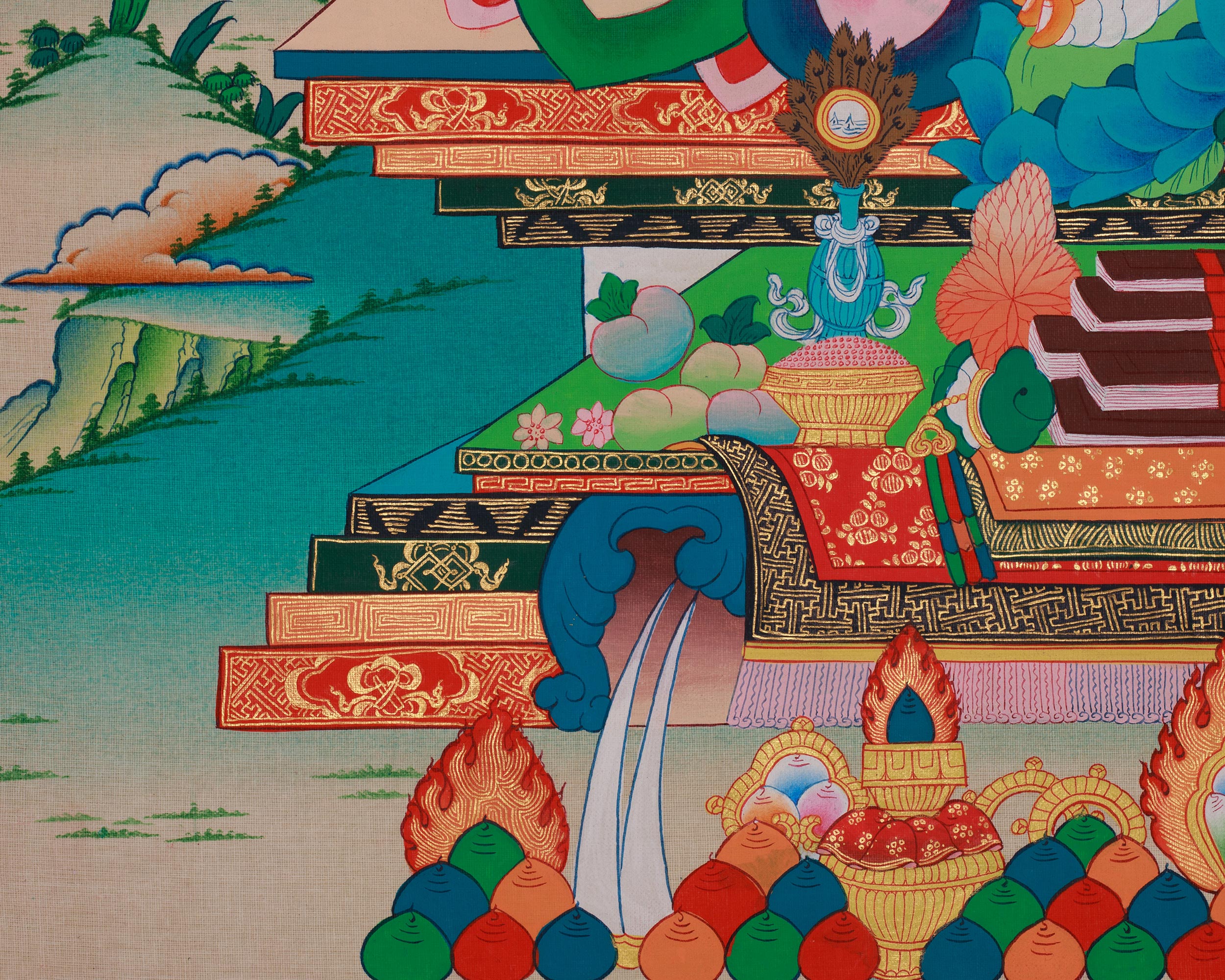 Spiritual Wealth Deity Dzambhala Thangka | Icon of Prosperity