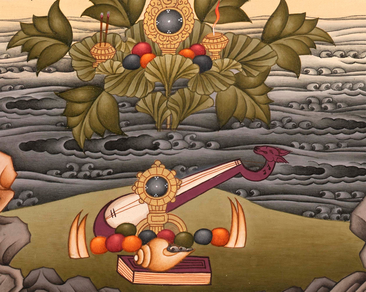 White Tara Painting | Traditional Religious Wall Decor
