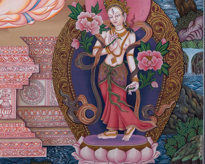 Manjushri Namasangiti With 12 Arms In Newari Print | Himalayan Bodhisattva Of Wisdom Pauba Print