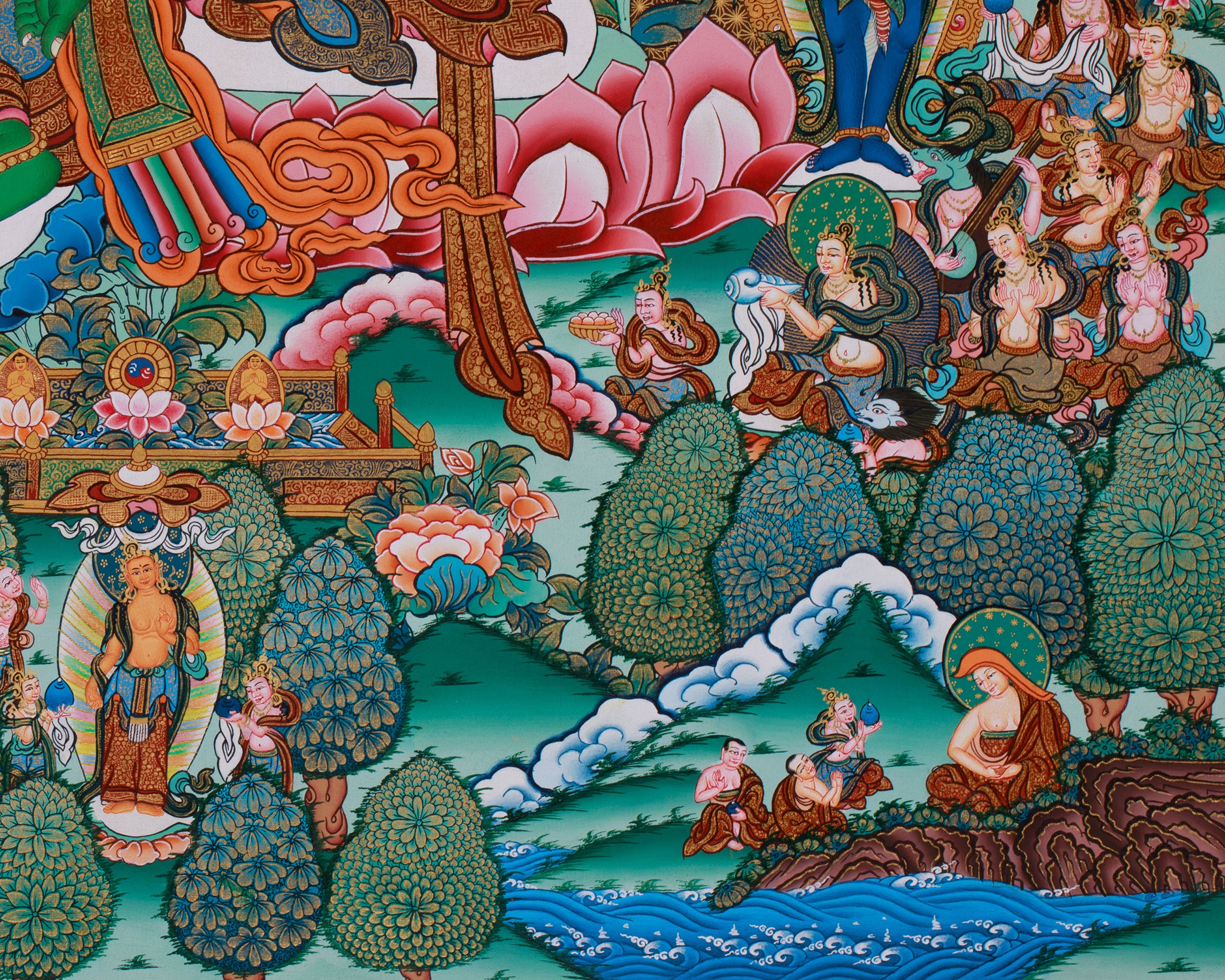 Turquoise Pure Land of Green Tara | Divine Realm of the Swift-Acting Bodhisattva of Compassion & Protection