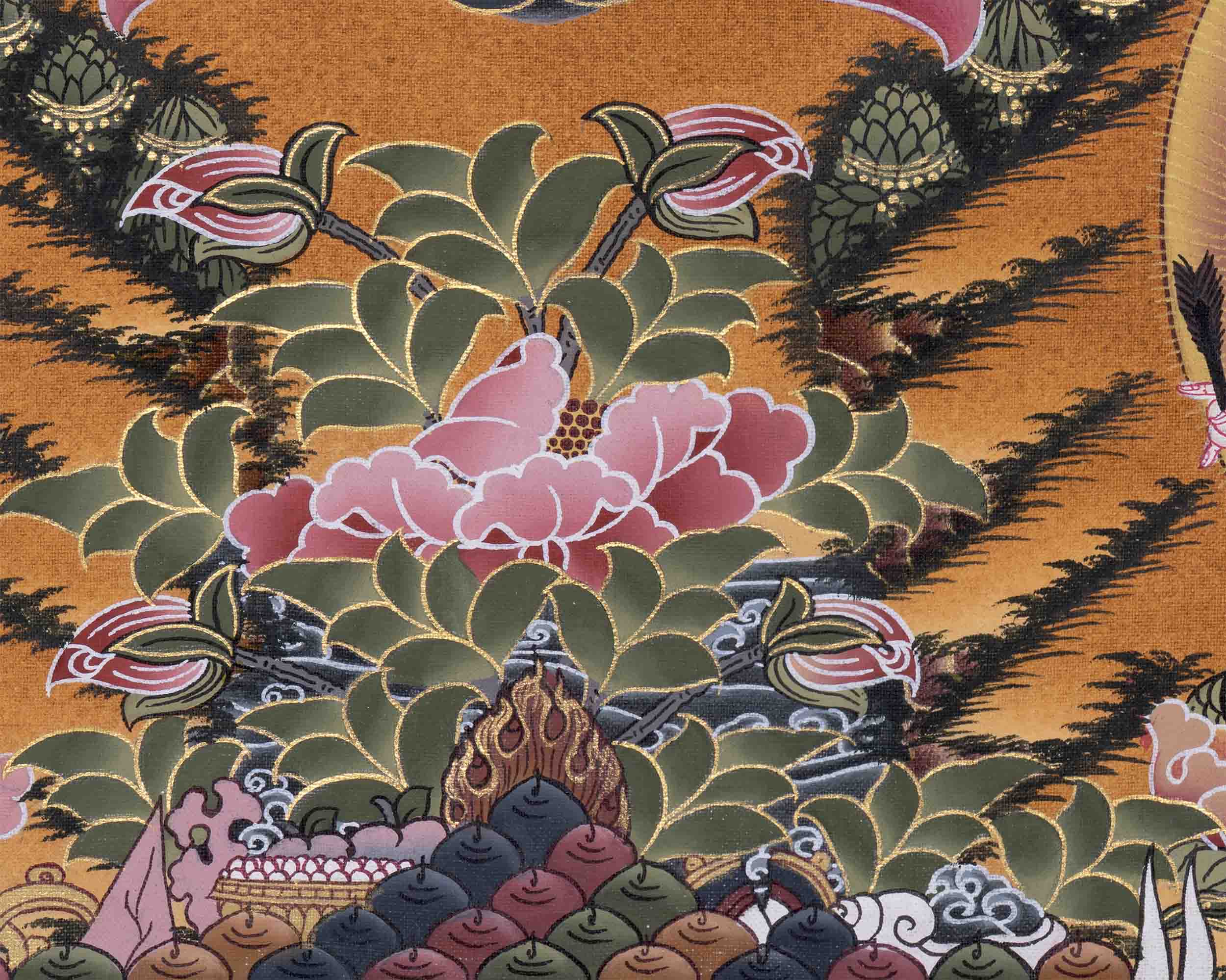 Buddha Amitayus Painted Thangka | Handmade Thangka Painting