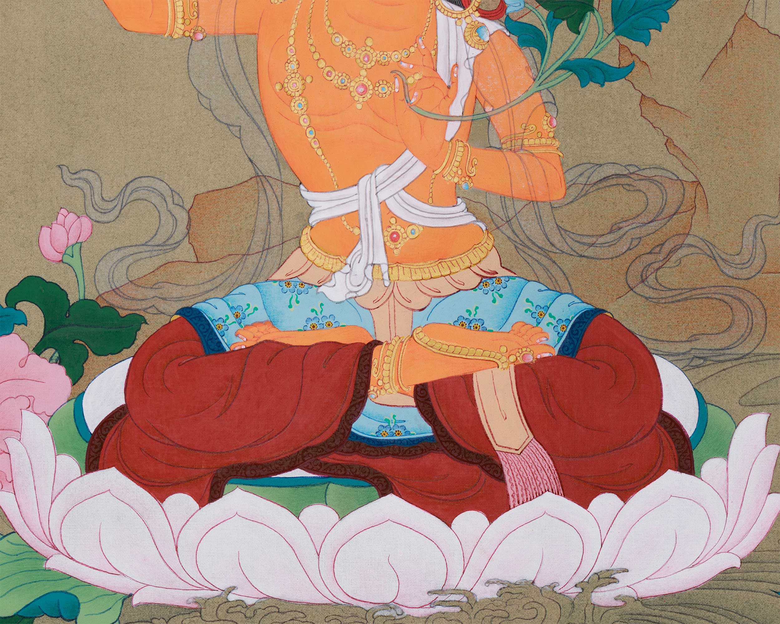 Manjushri Bodhisattva Painting | The Wisdom Deity in Tibetan Buddhist Art