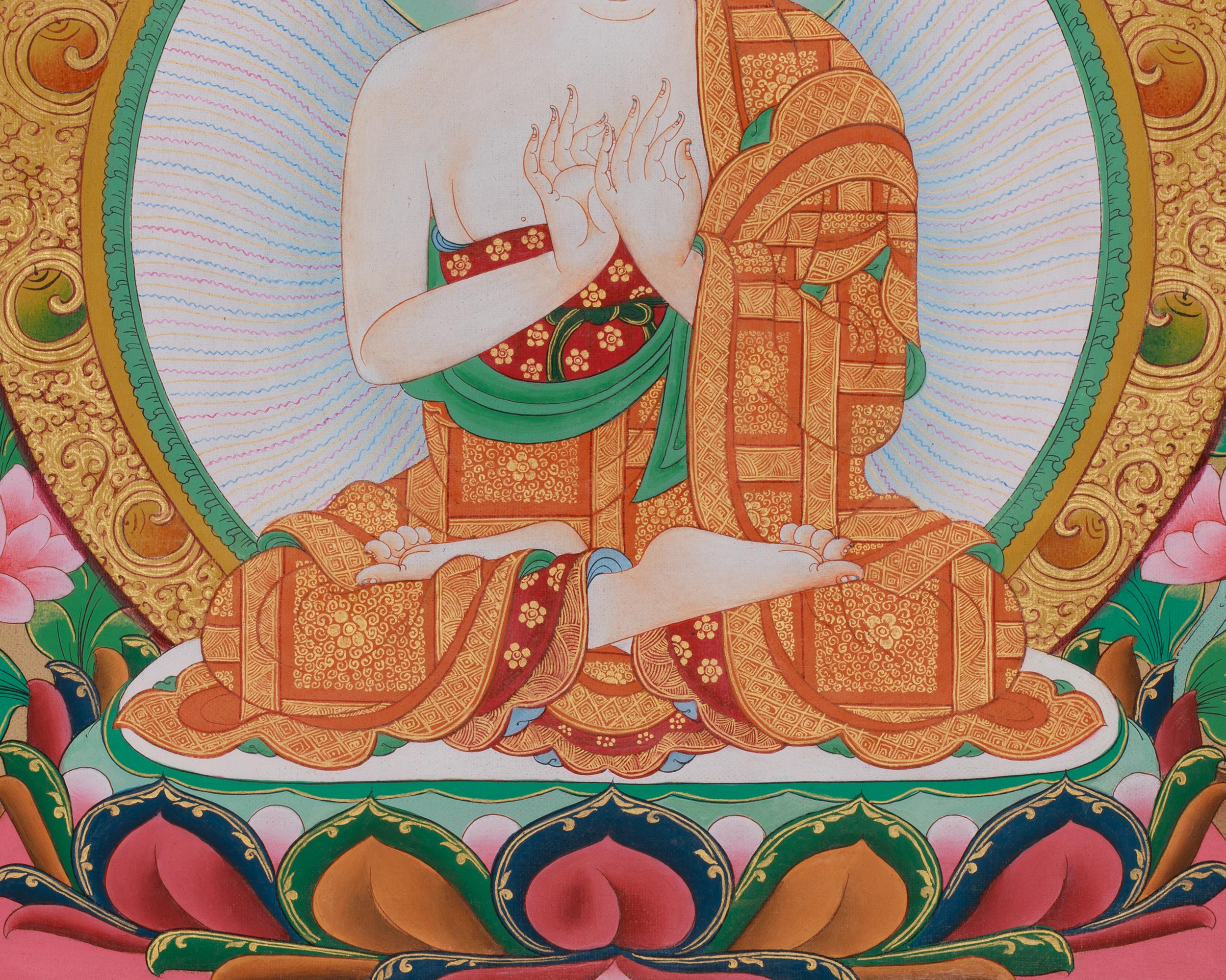 Sacred Five Dhyani Buddha Thangka | Transforms Ignorance And Delusion Into The Wisdom