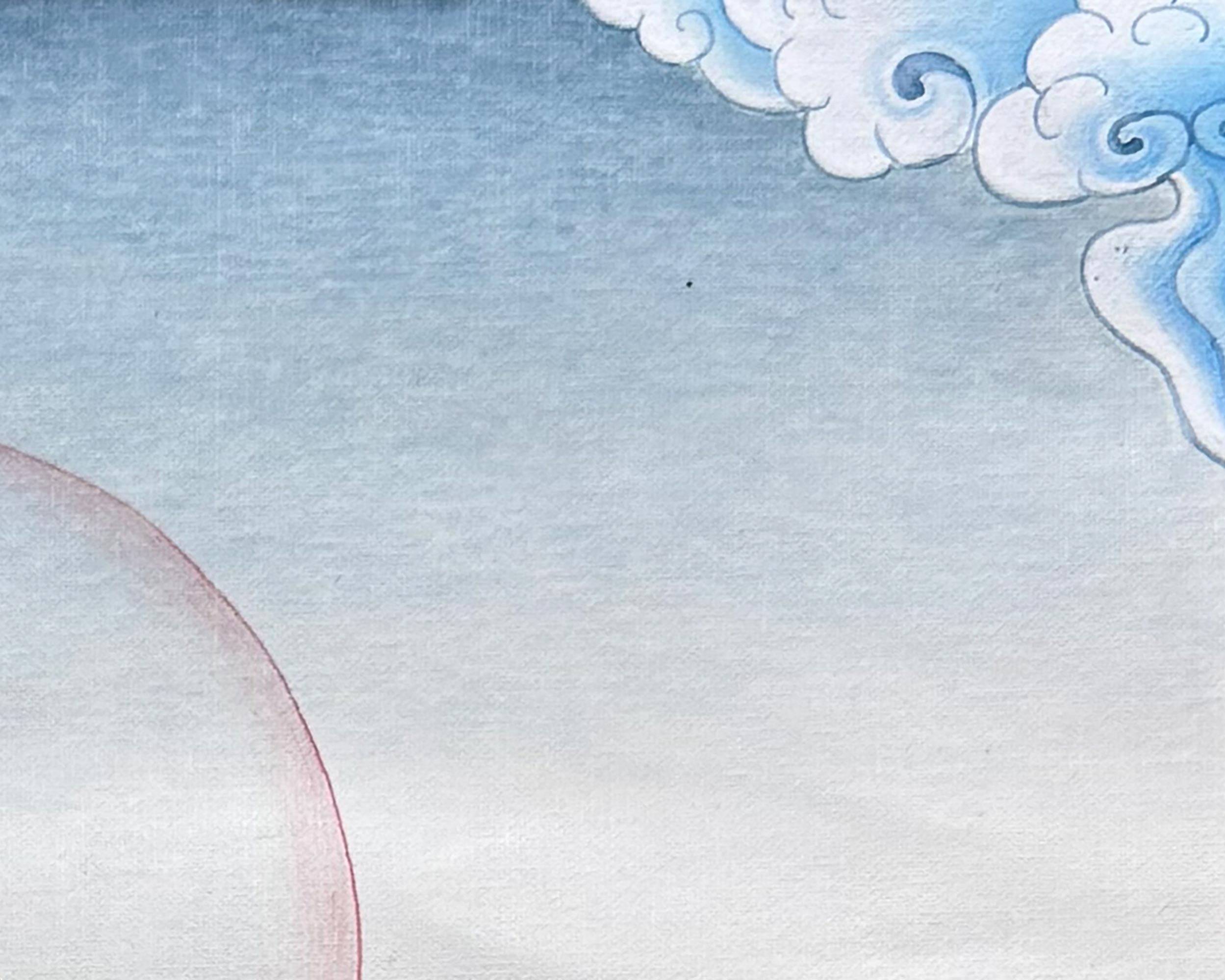 Traditional Vajrasattva Thangka With Brocade | Symbol of Purity, Healing, and Inner Transformation