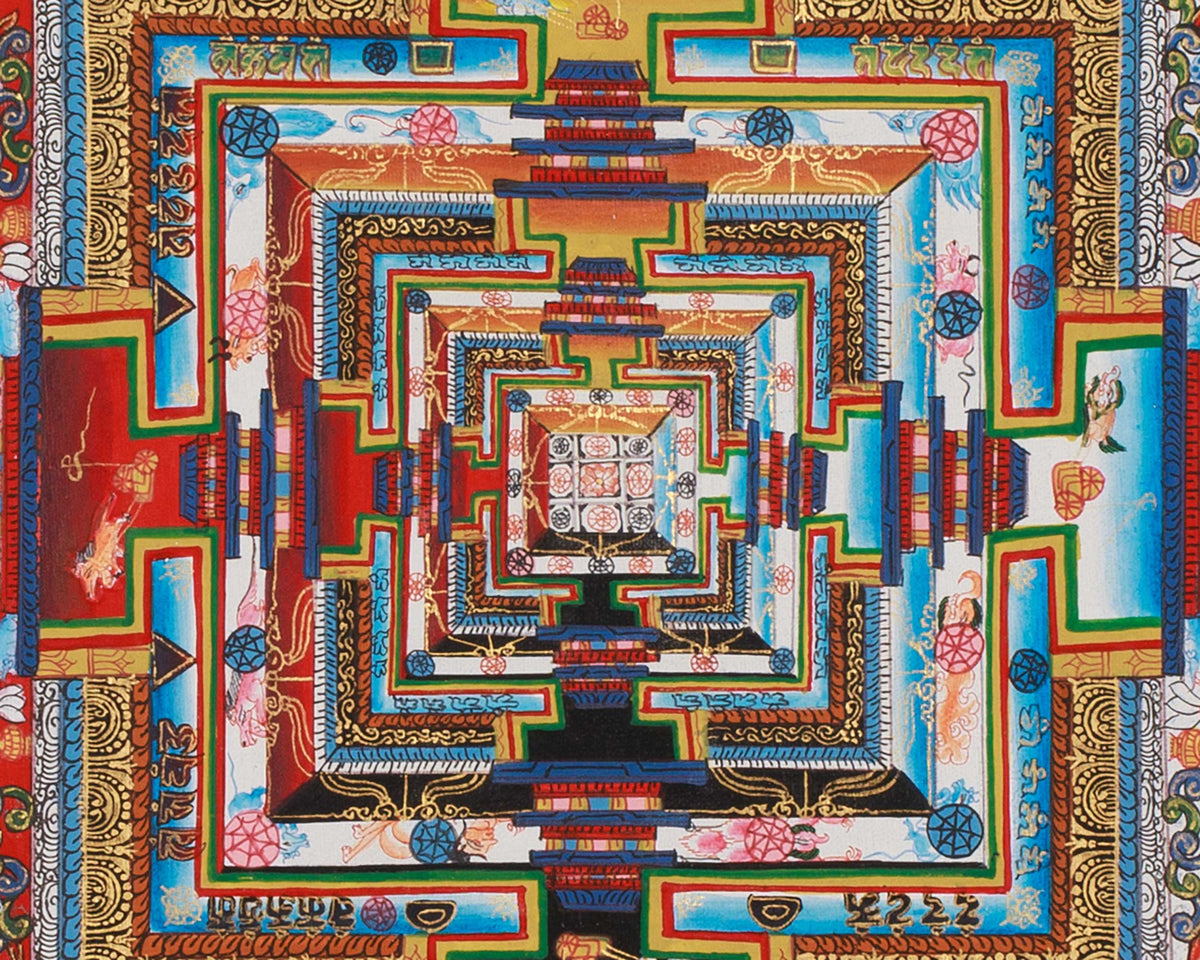 Buddhist Thangka of Kalachakra Mandala | Meditation Art