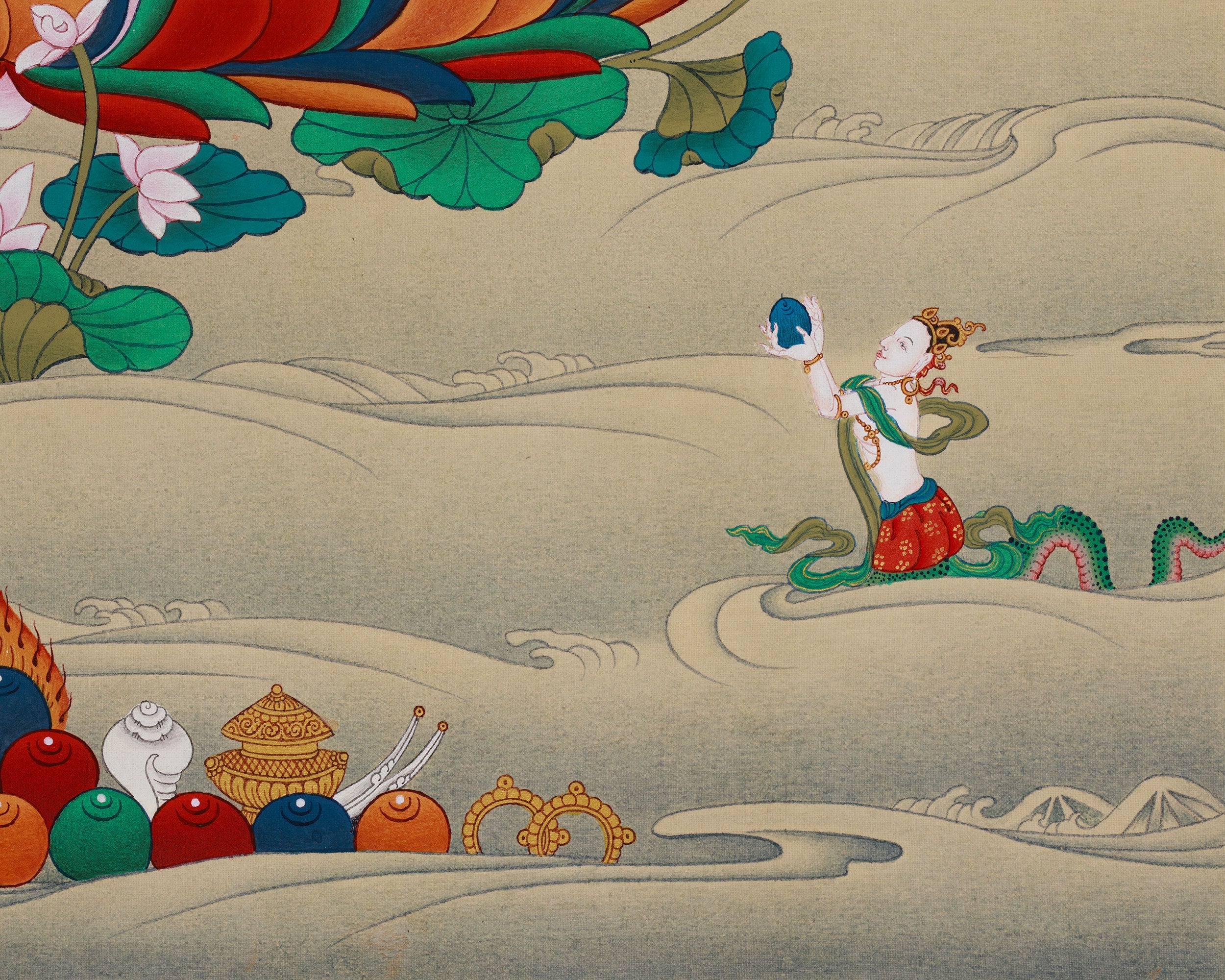 Compassion Buddha Chenrezig Thangka | Tibetan Buddhist Meditation Altar