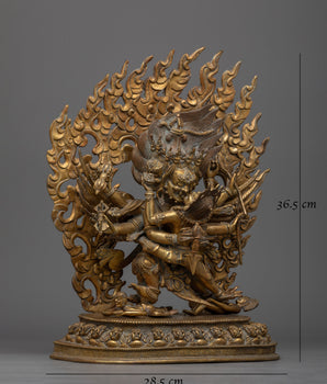 Vajrakilaya Antique-Touch Statue | A Potent Symbol of Obstacle Removal