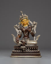 Green Tara Statue: Copper Handmade Artwork 