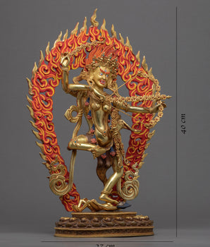Traditional Tibetan Kurukulla Practice Statue | Hand-Carved Buddhist Dakini Sculpture