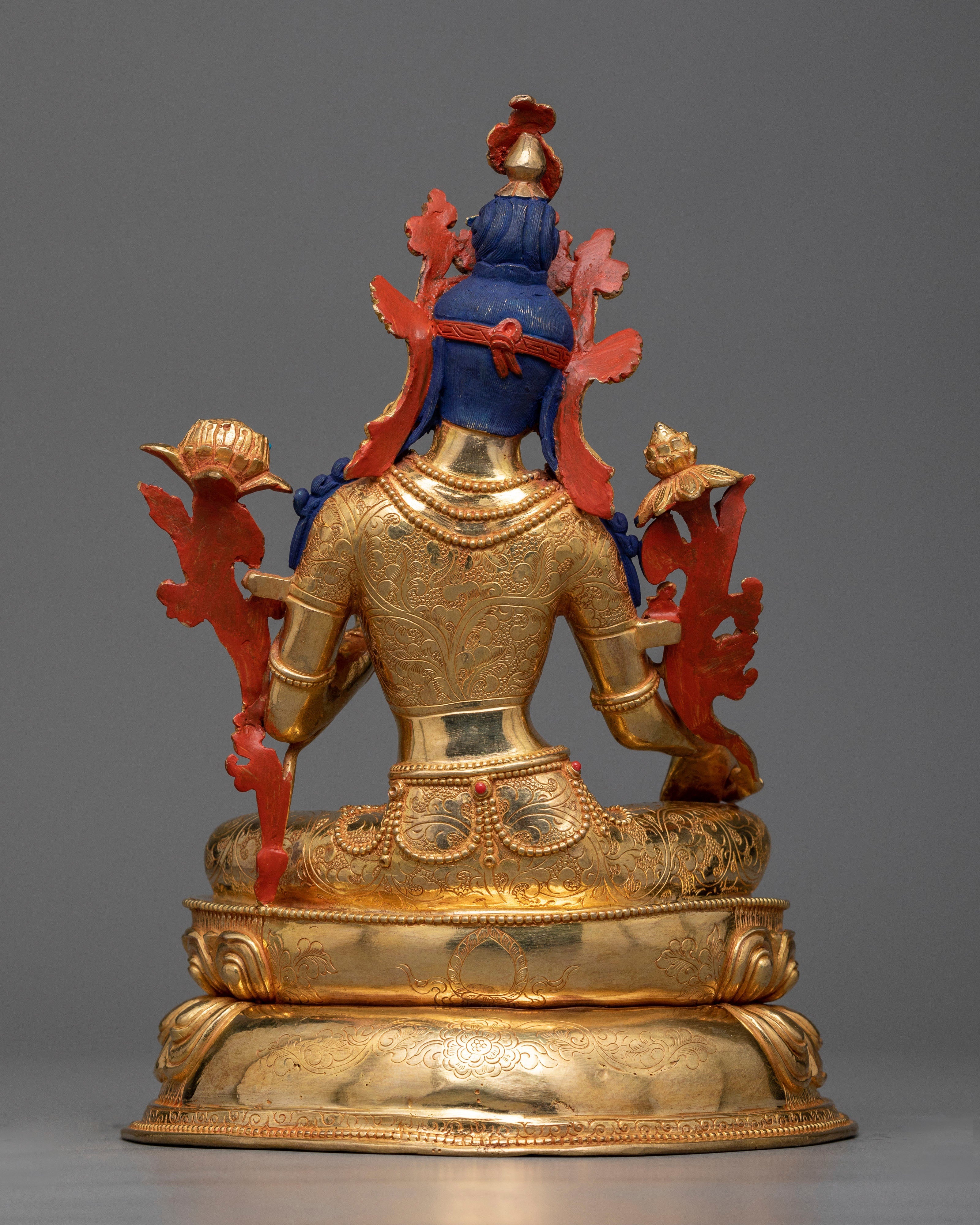 Arya Green Tara Sculpture in 24K Gold | A Beacon of Compassion
