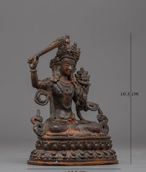 Manjushri Antique Figurine | Enlightened Wisdom Embodied