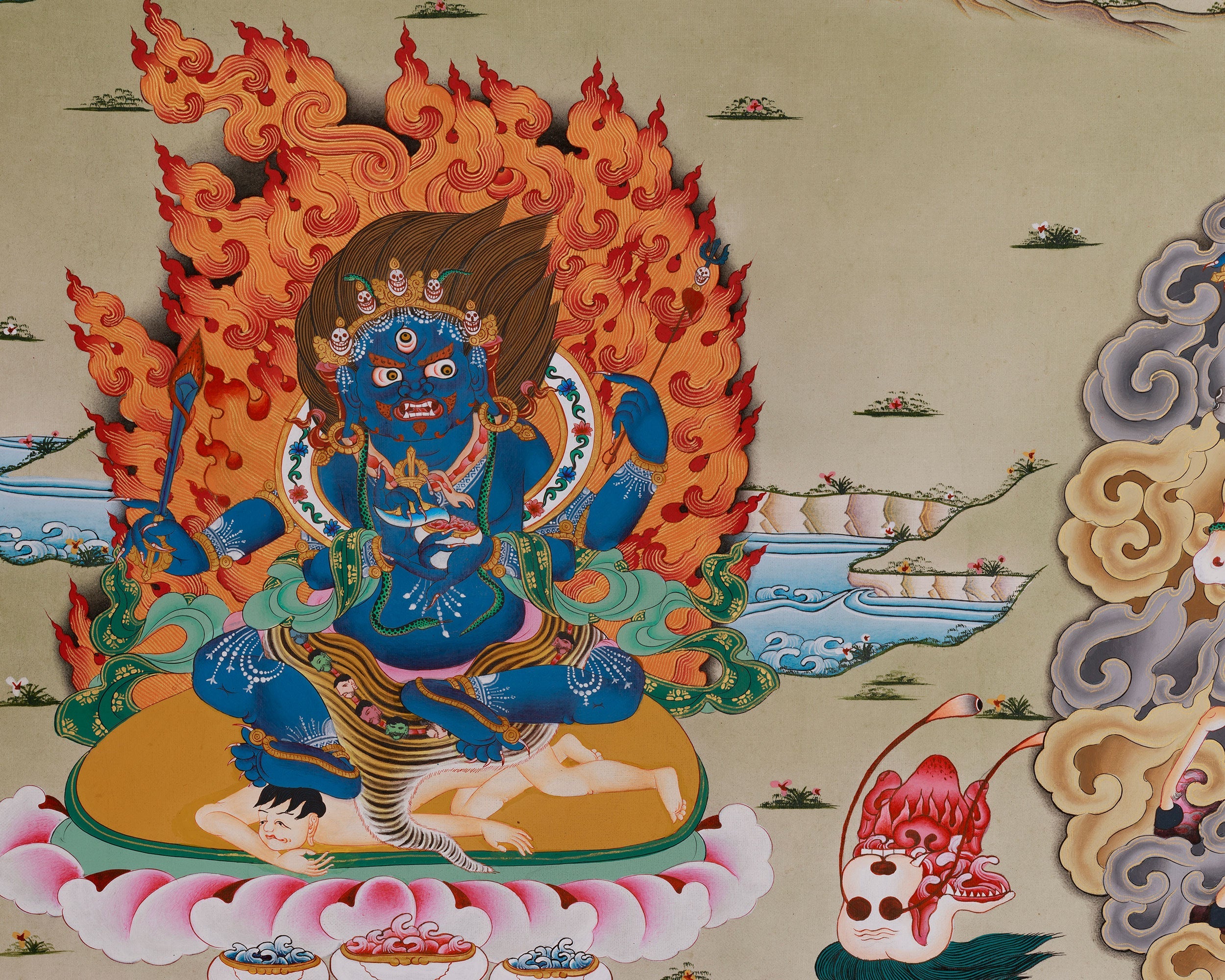 Traditional Thangka of Gompopa | Kagyu Lineage Master Buddhist Art