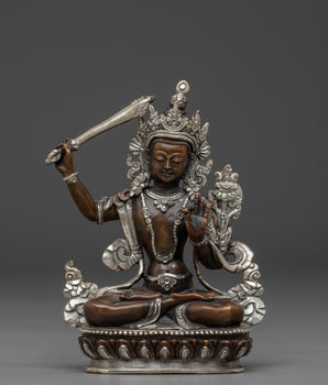 black-oxidized-manjushri-statue