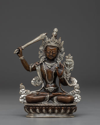black-oxidized-manjushri-statue