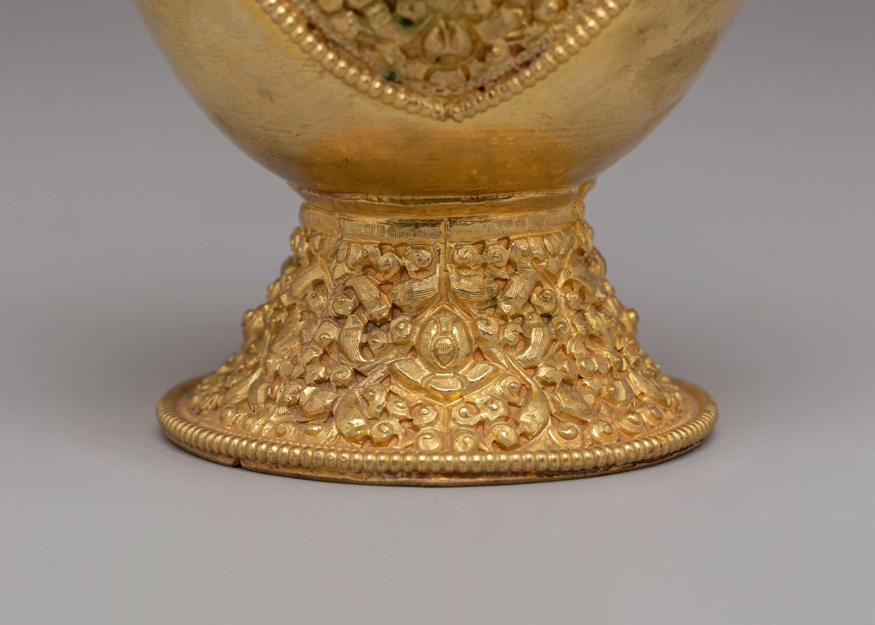 Handmade Tibetan Ritual Bhumba Set | Gold Plated Buddhist Ritual Vase