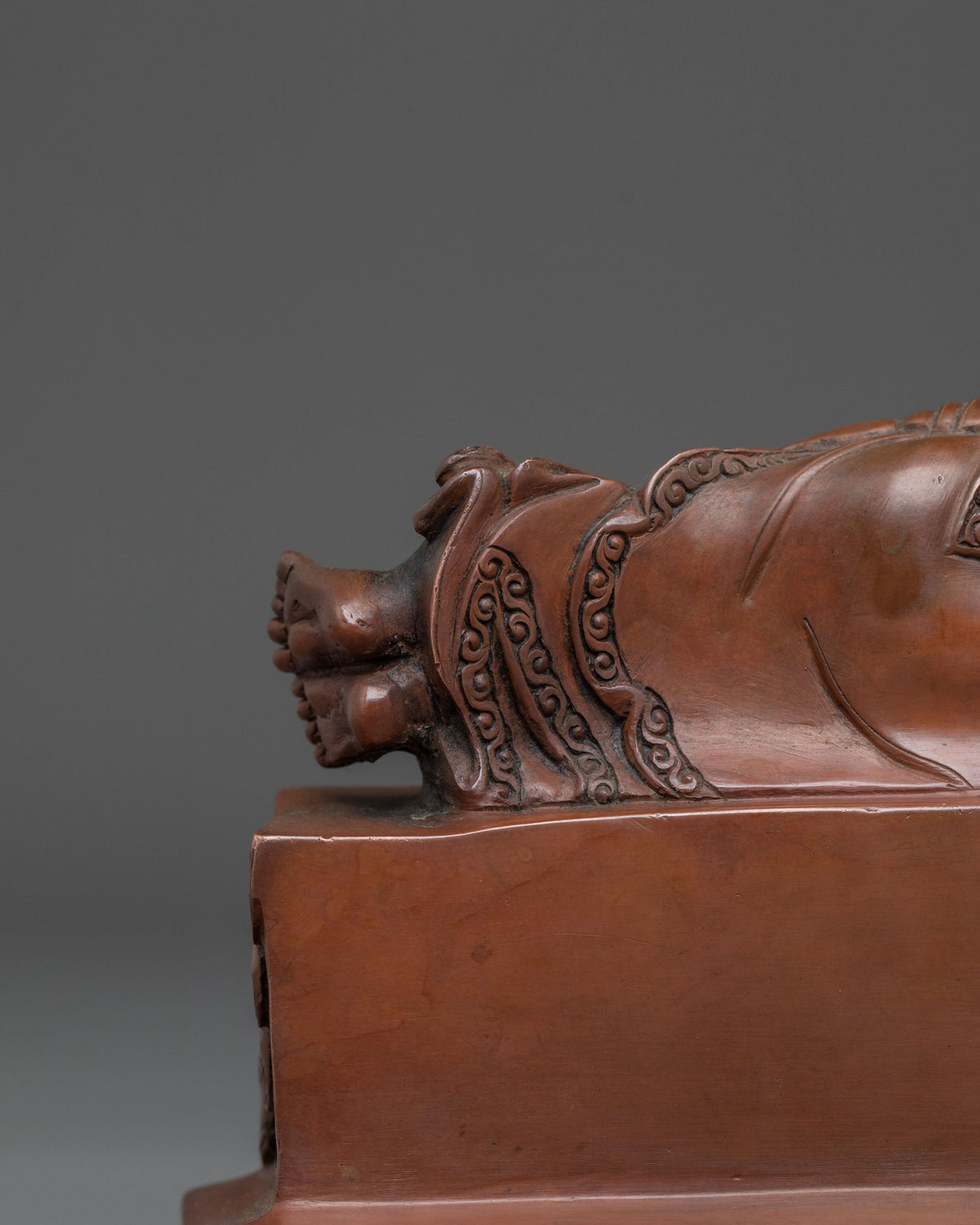 Sleeping Buddha Oxidized Copper Statue | Reclining Buddha Art