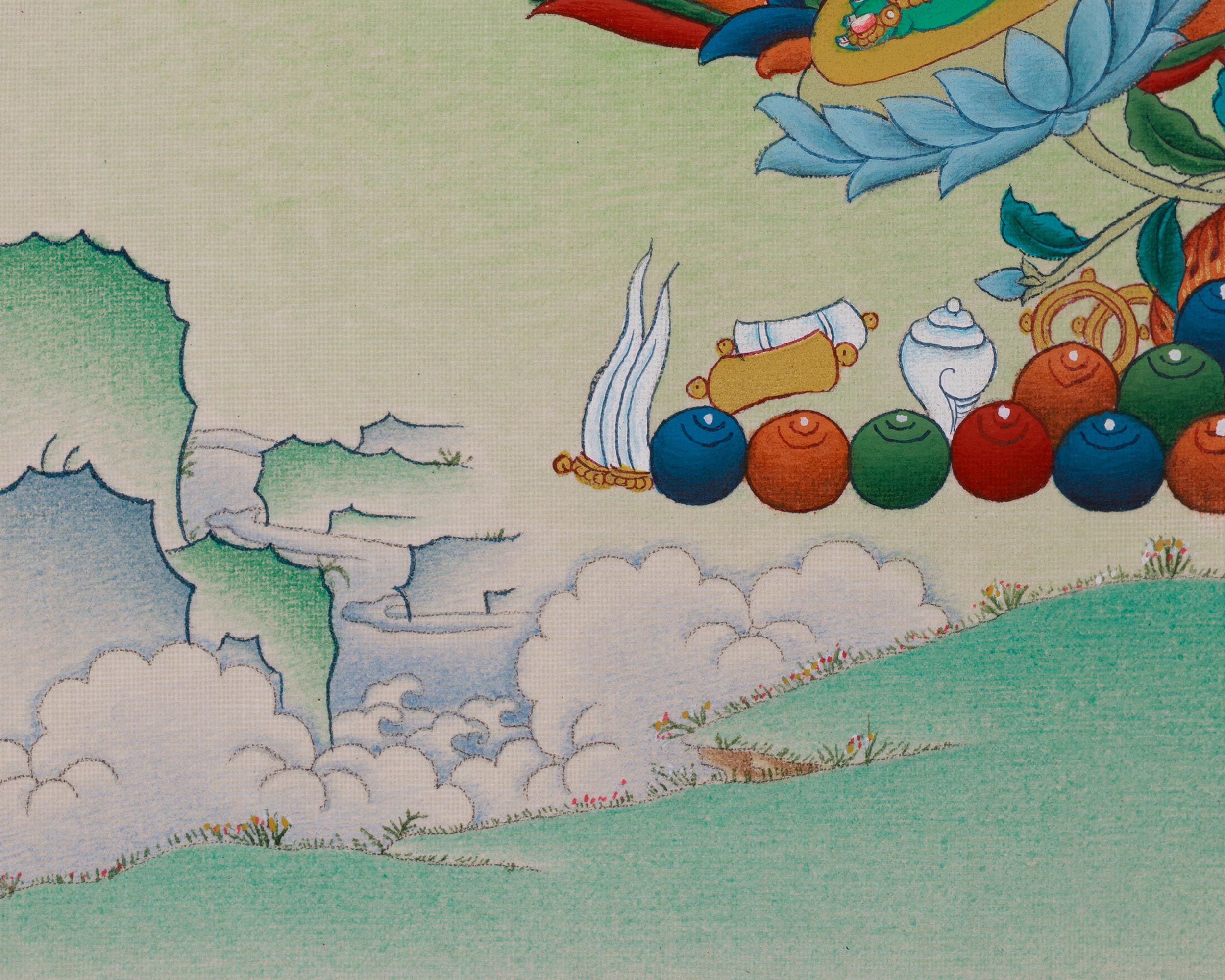 Mother of Liberation Green Tara Thangka | Himalayan Sacred Buddhist Artwork