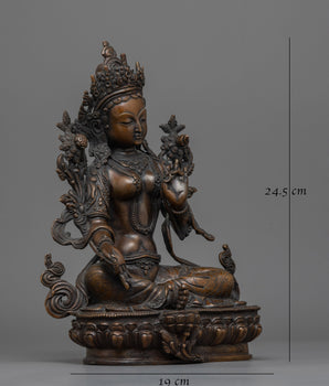 Green Arya Tara Statue | Symbol of Enlightenment and Protection