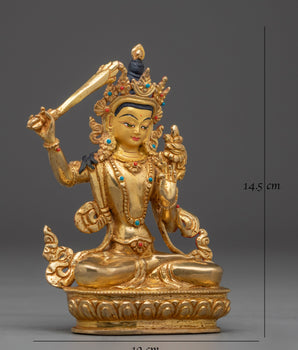 Golden Handmade Statue of Manjushri