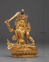 Golden Handmade Statue of Manjushri