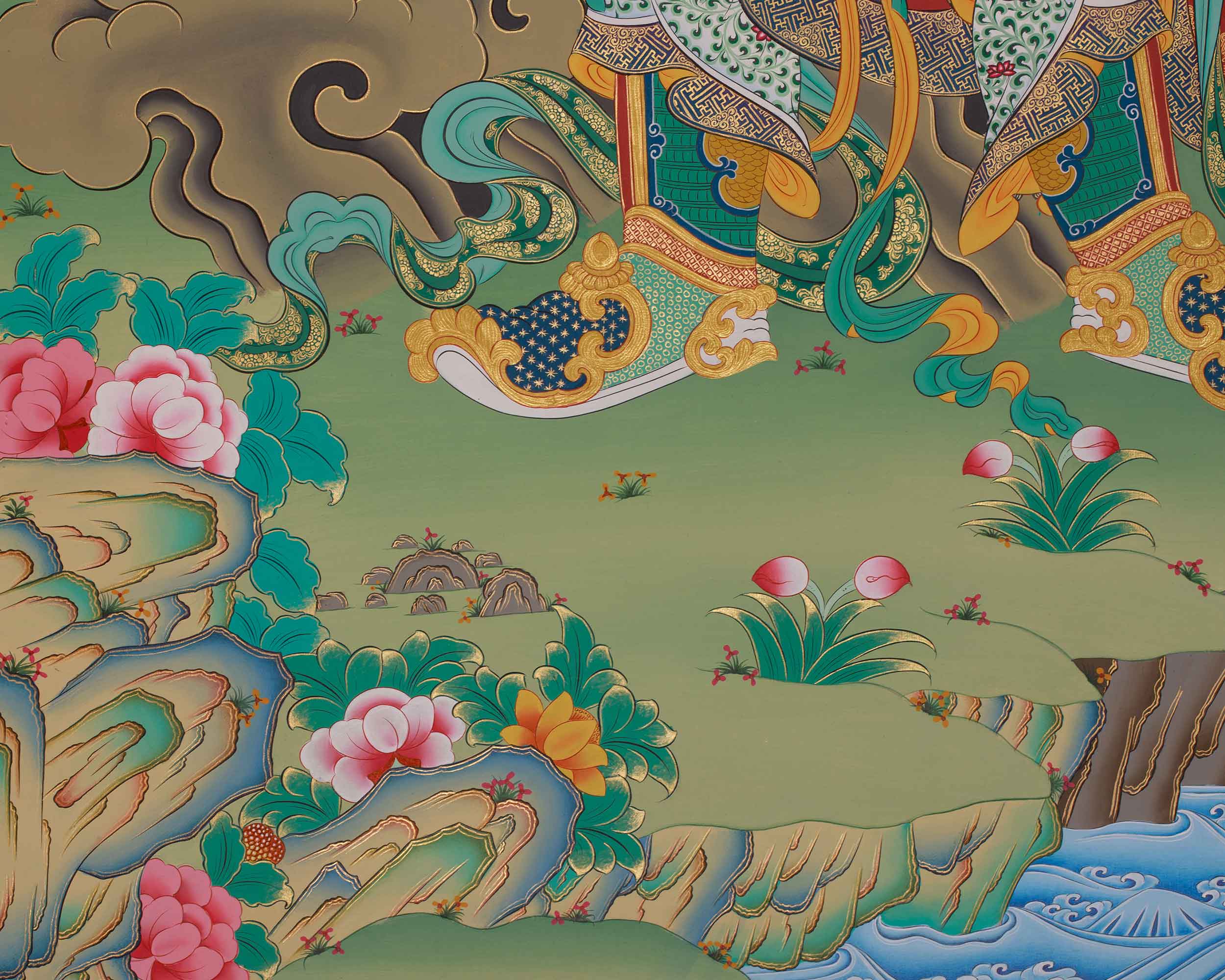 Traditional Thangka of Virupaksa | Protector of the Western Direction