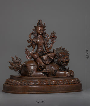 Buddhist line Art Chenrezig Statue | Handmade Fine Artwork of Nepal