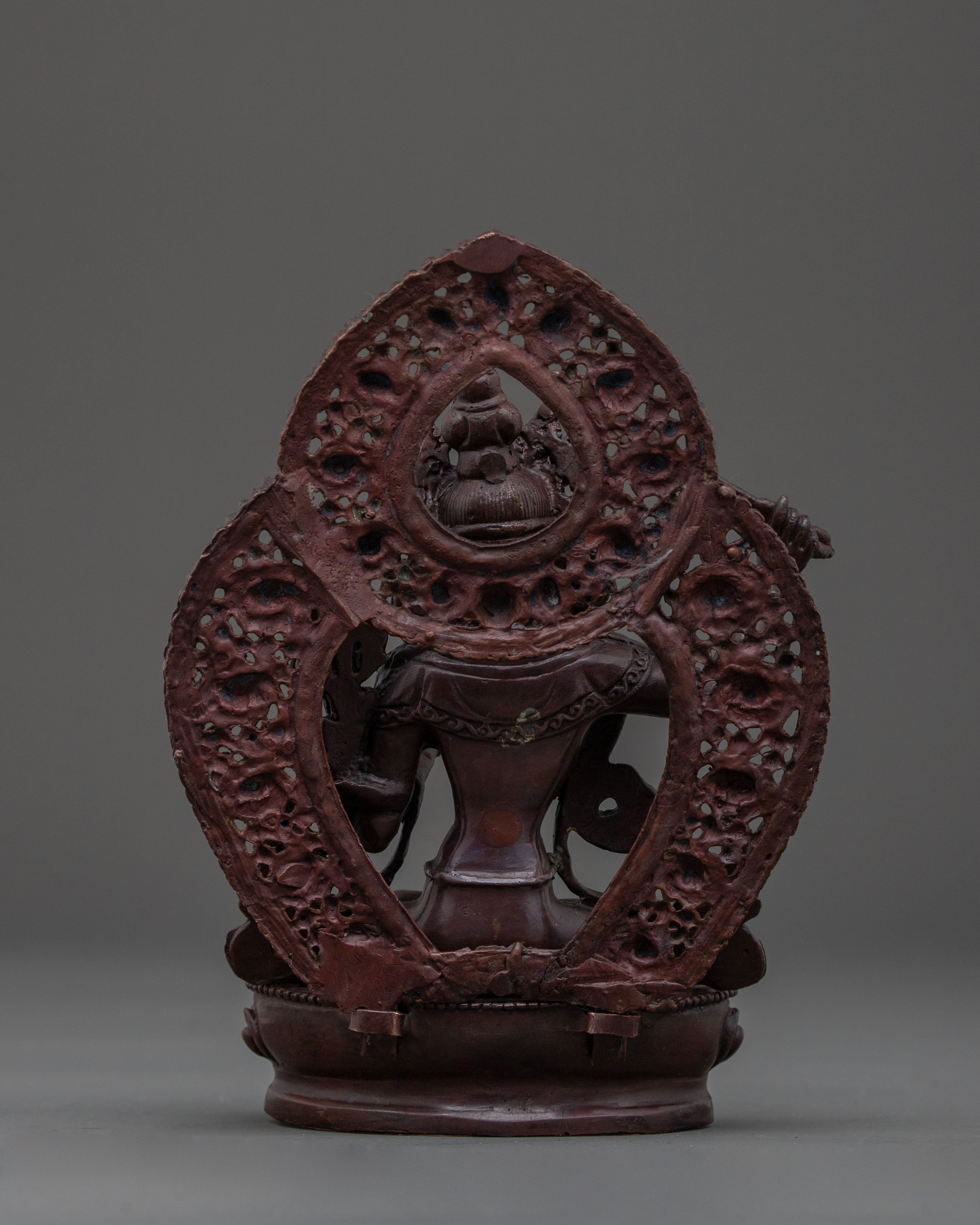 Sacred Manjushri Oxidized Copper Statue | Buddhist Wisdom Art
