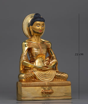 Fasting Buddha Gold Gilded Statue | Emblem of Ascetic Devotion