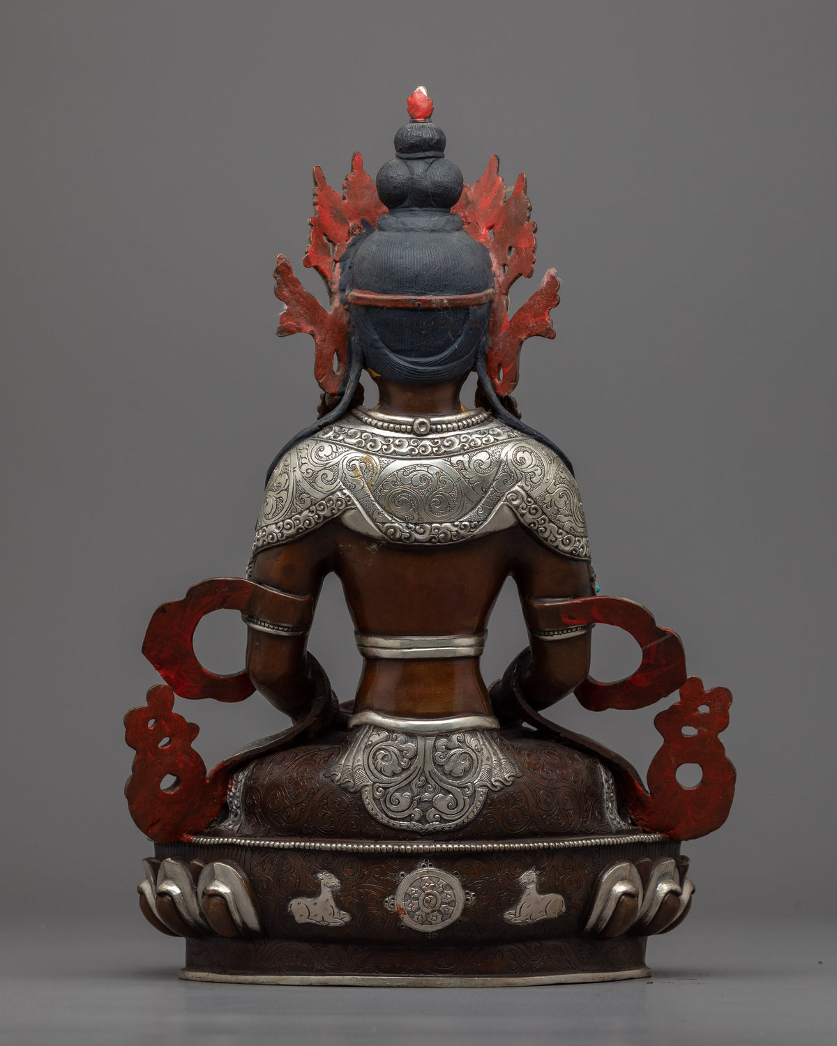 Amitayus Buddha Statue | Buddhist Sculpture Gilded in Gold and Silver