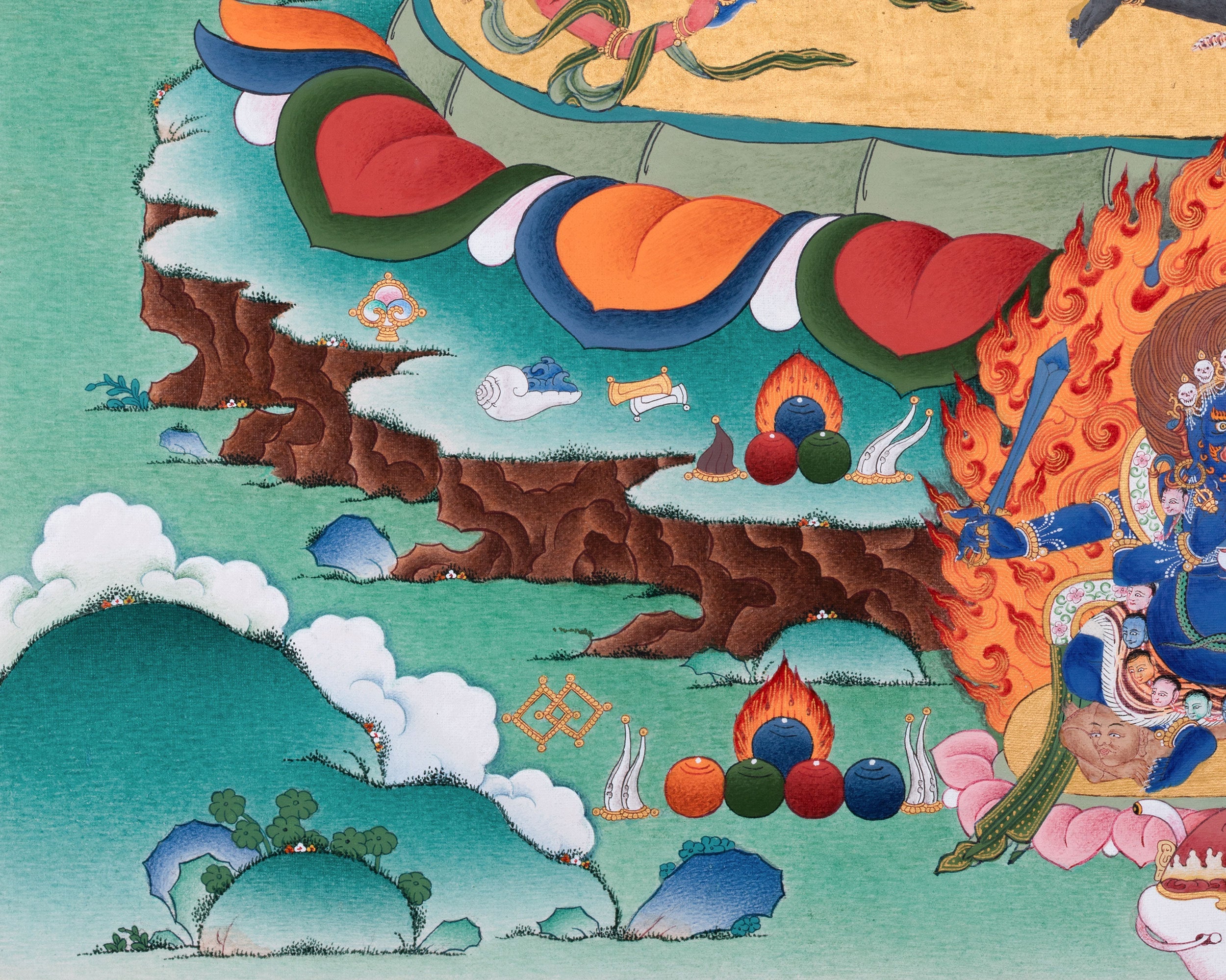 Giclee Print of Chakrasambhara with Mahakala and Mitrupa | Tantric Buddhist Deity