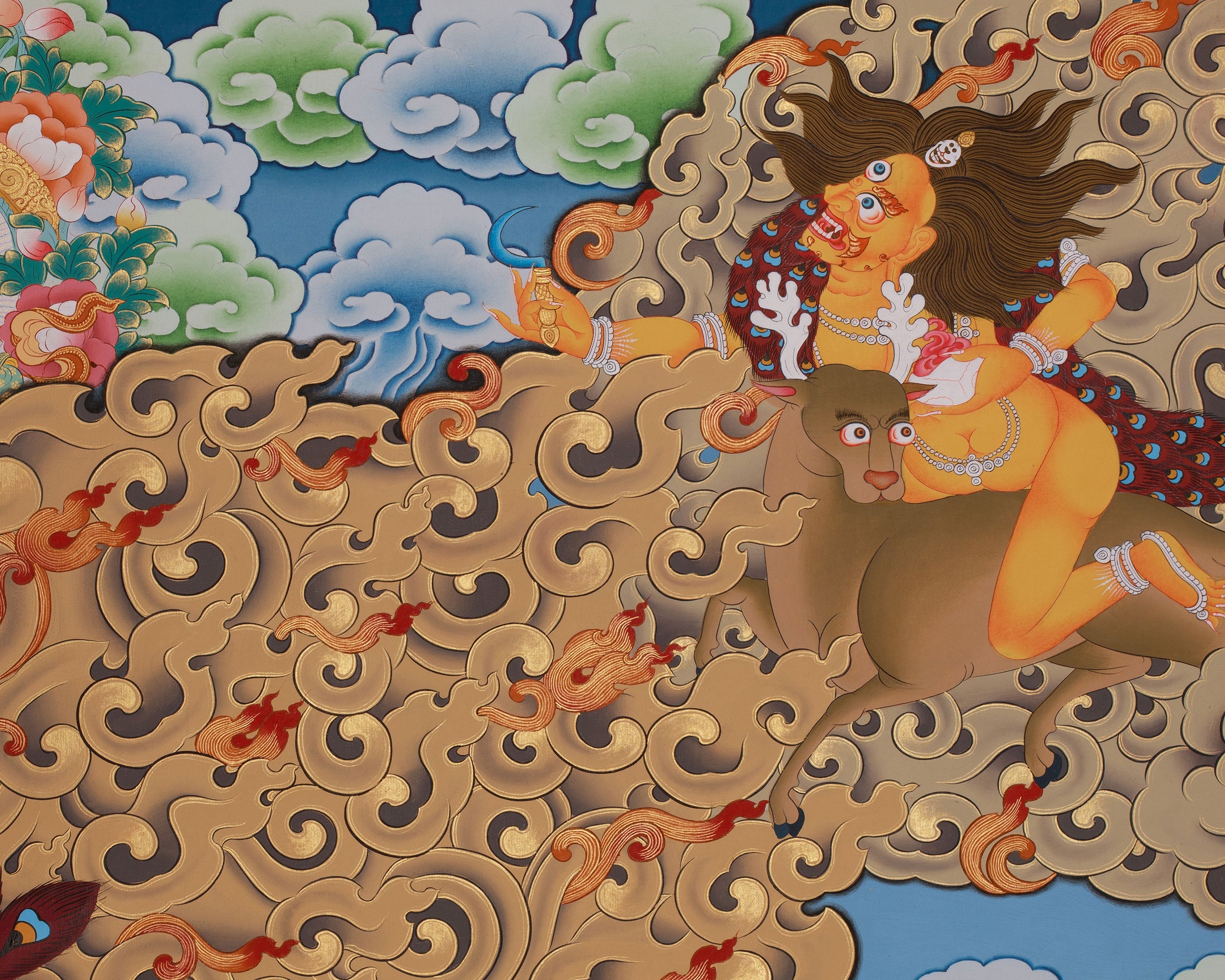 Palden Lhamo Spiritual Thangka | Guardian of Sacred Wisdom